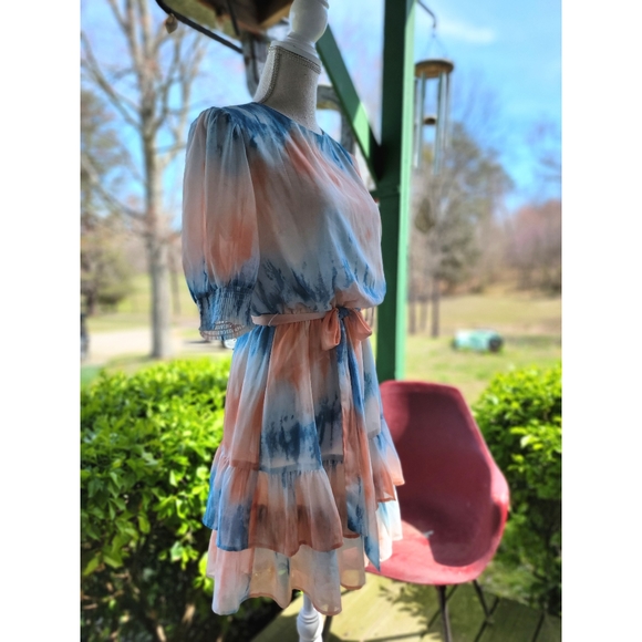 A. Calin by Flying Tomato Tie Dye Tier Mini Dress - Picture 3 of 4